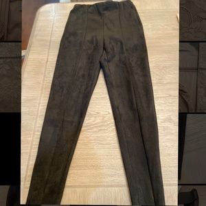 NEW High waisted black suede leggings ZARA brand size SMALL zippers on ankles